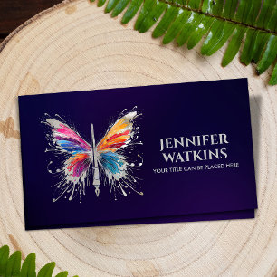 Creative Writing - Fountain Ink Pen Butterfly Business Card