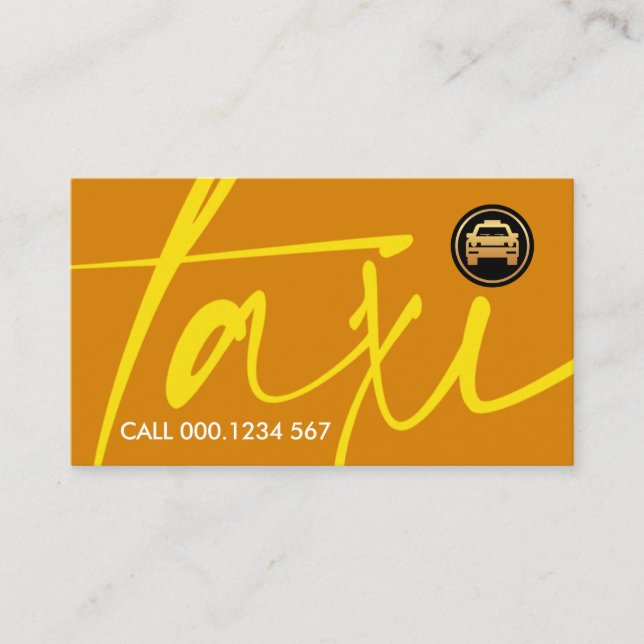 Creative Yellow Taxi Signage Driving Business Card (Front)