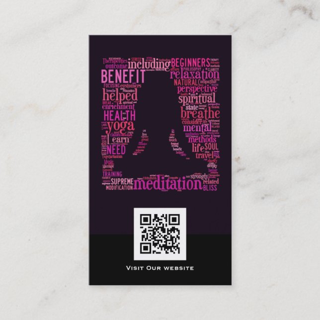 Creative Yoga QR code Business Card (Front)