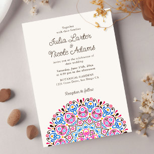 Creative Youthful Mirror Mandala Wedding Invitation