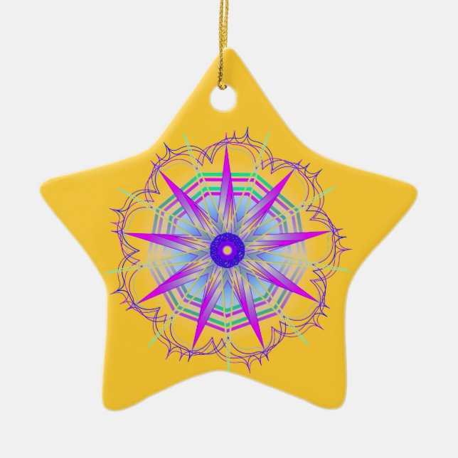 Creativity8 Star Ceramic Tree Decoration (Front)