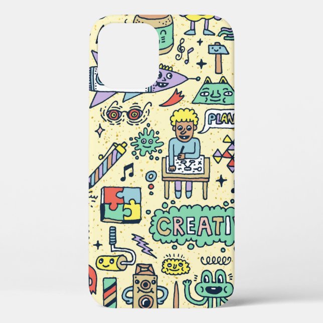 Creativity Activities Funny Doodle Cartoon Set 1.  Case-Mate iPhone Case (Back)