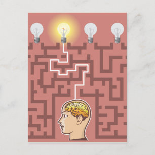 Creativity Brainstorming Passage through Maze Postcard