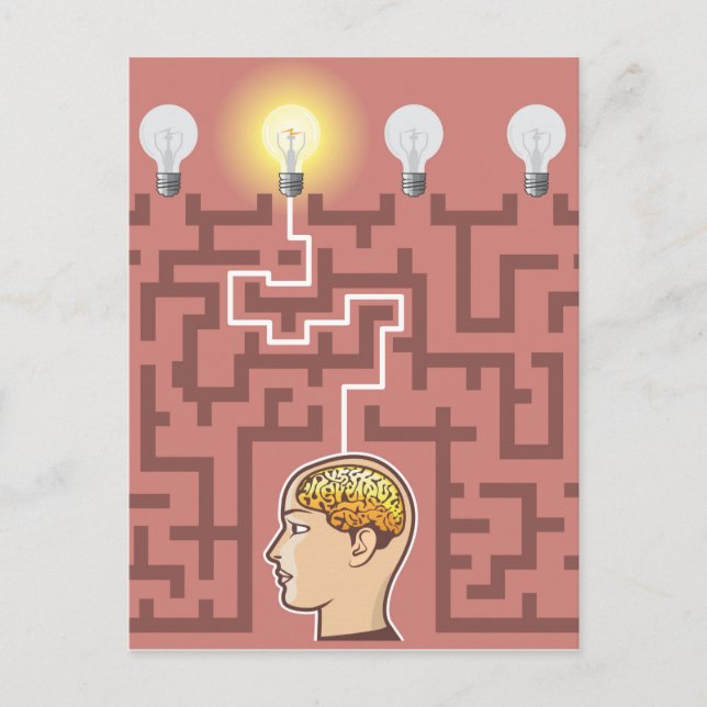 Creativity Brainstorming Passage through Maze Postcard (Front)