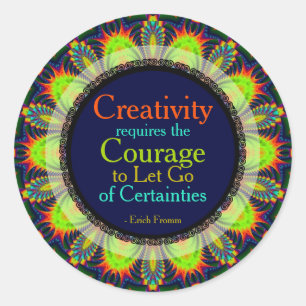 Creativity Courage Quote Custom Art Sticker