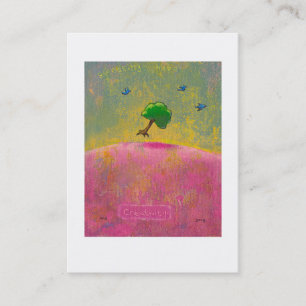 Creativity flying tree blue birds fun unique art business card