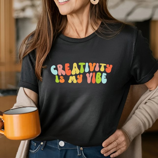 Creativity Is My Vibe, Groovy Creative Artist T-Shirt (Creator Uploaded)