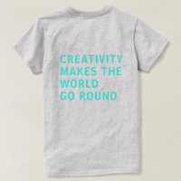 Creativity Quote Blue Typography Back Print Grey