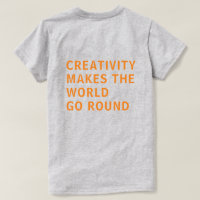 Creativity Quote Orange Typography Back Print Grey