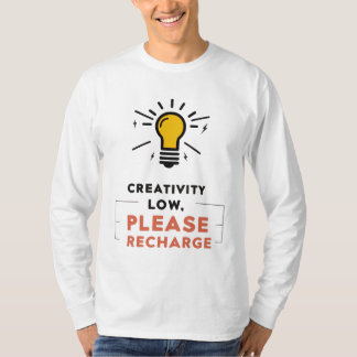 Creativity Recharge Light Bulb Design T-Shirt