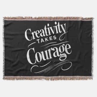 Creativity Takes Courage Art-Inspired Design Throw Blanket