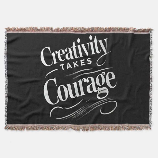 Creativity Takes Courage Art-Inspired Design Throw Blanket (Front)