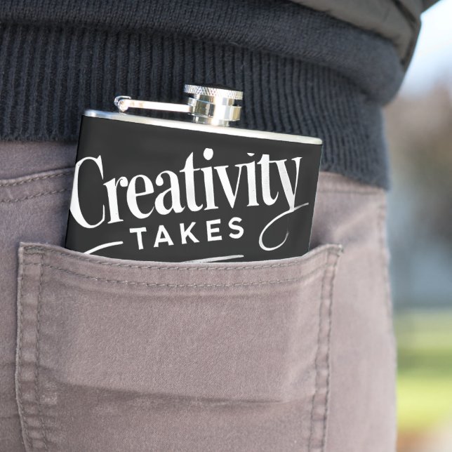 Creativity Takes Courage Art-Inspired  Hip Flask (In Situ)