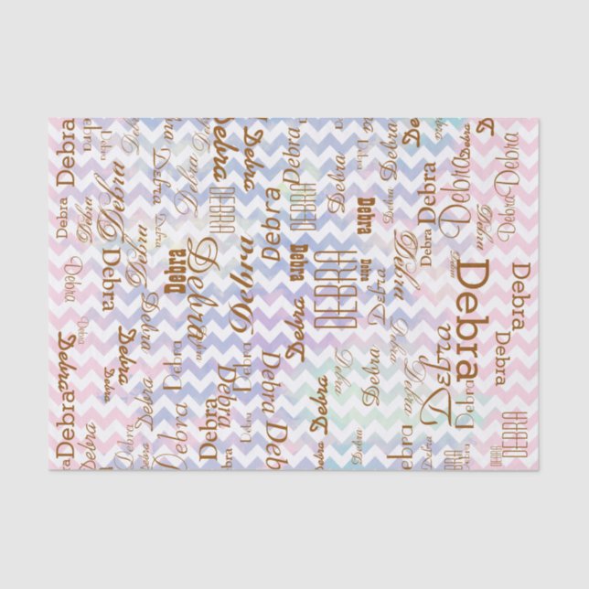 creativity with chevron and personalised name tissue paper (Front)