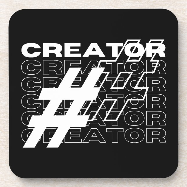 Creator Hashtag Typography Coaster (Front)