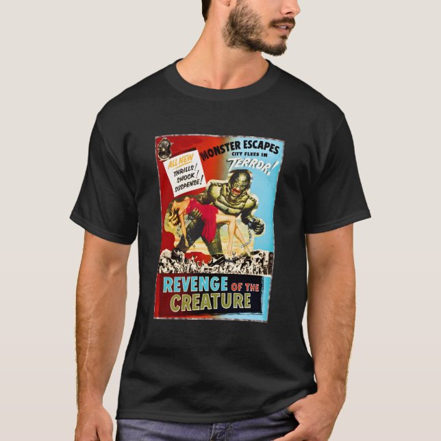 Creature Monster Retro Horror T-Shirt (Front)