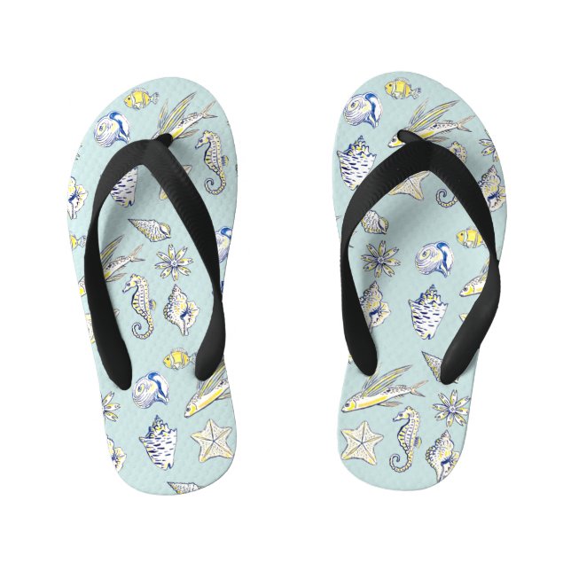 Creatures fom the ocean kid's jandals (Footbed)
