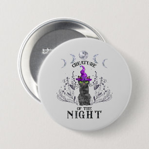 Creatures of the Night – Halloween Black Cat 7.5 Cm Round Badge