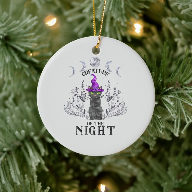 Creatures of the Night – Halloween Black Cat Ceramic Tree Decoration (Tree)