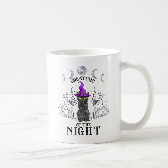 Creatures of the Night – Halloween Black Cat Coffee Mug (Right)