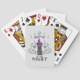 Creatures of the Night – Halloween Black Cat Playing Cards