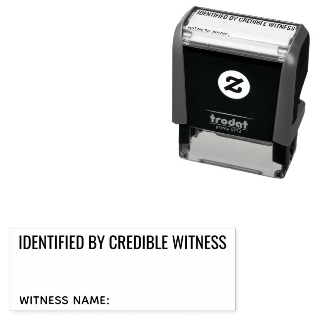 Credible Witness Identity Verification Notary Self-inking Stamp (In Situ)