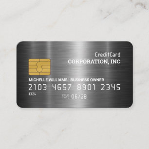 Credit Card Aluminium Silver Metallic Brushed