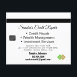 Credit Card Black and Gold<br><div class="desc">This is a flyer card design for credit repair.  All of the text is customisable. Suitable for credit repair services,  accountants,  investment companies,  wealth management services,  tax preparers,  etc.</div>