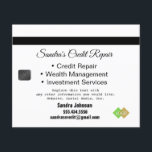 Credit Card Black and Gold<br><div class="desc">This is a flyer card design for credit repair.  All of the text is customisable. Suitable for credit repair services,  accountants,  investment companies,  wealth management services,  tax preparers,  etc.</div>