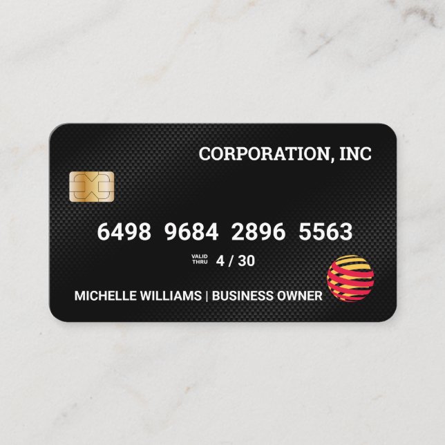 Credit Card | Black Carbon Fibre (Front)
