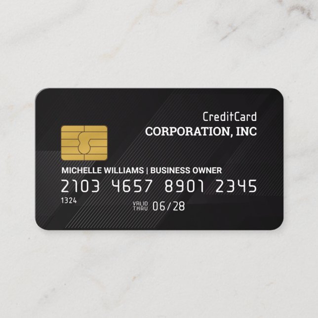 Credit Card | Black Sleek Lines (Front)