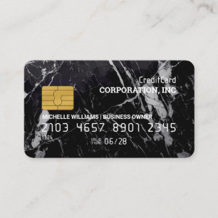 Credit Card Black White Marble