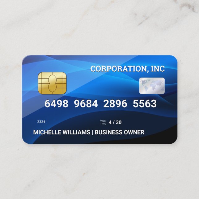 Credit Card | Blue Abstract Background (Front)