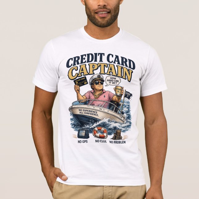 Credit Card Captain Funny Boating Shirt | Rich Guy (Front)