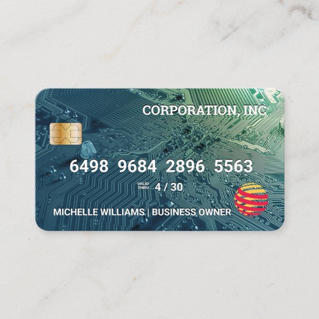Credit Card | Circuit Board Microchip  (Front)