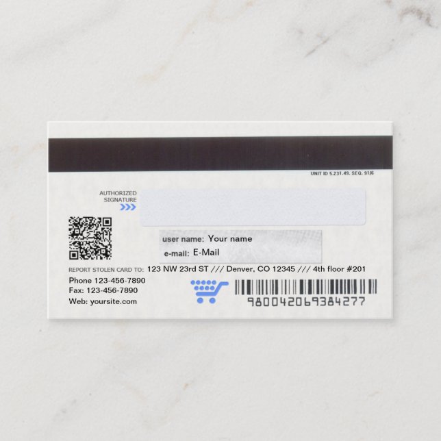 Credit Card design business card (Front)