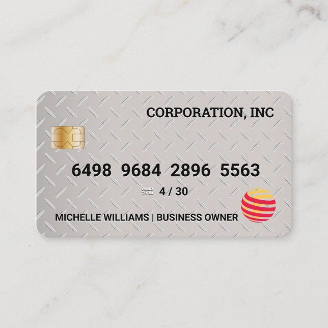 Credit Card | Diamond Plate Steel (Front)