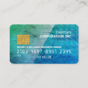 Credit Card Geometric Pattern Blue Green