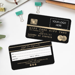 Credit Card Gift Card Certificate Add Logo