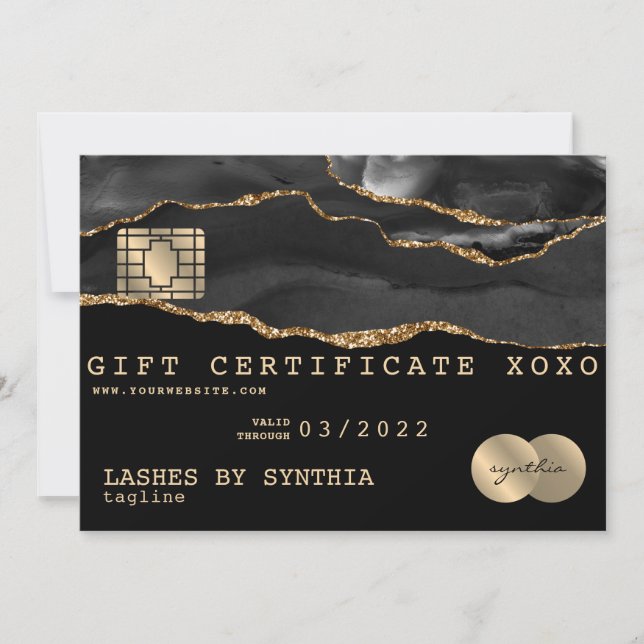  Credit Card Gift Certificate Add Your Logo (Front)