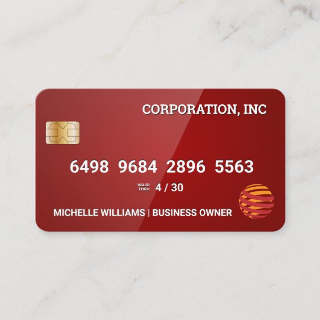 Credit Card | Glossy Red (Front)