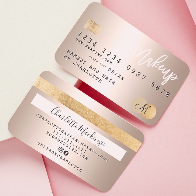 Credit card gold metallic hair makeup monogram (Creator Uploaded)
