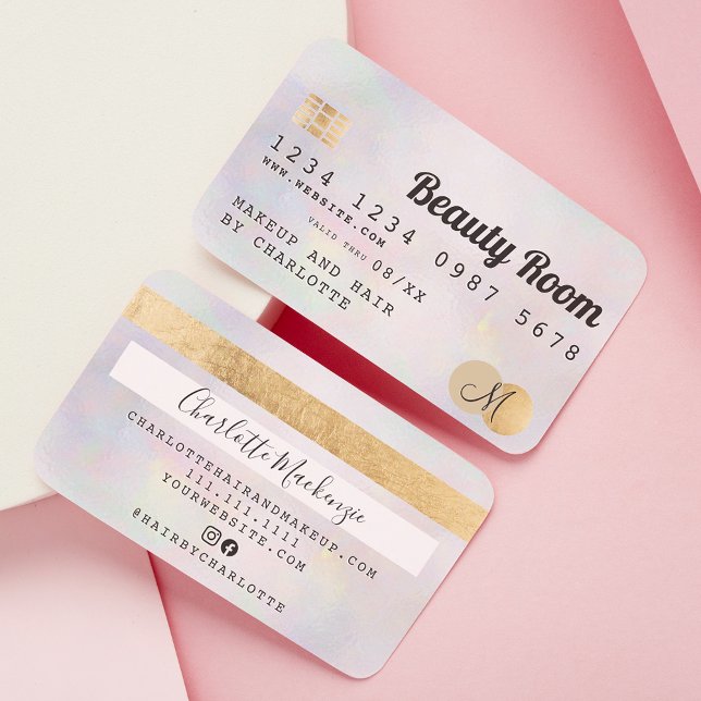 Credit card gold pearl girly beauty monogram (Creator Uploaded)