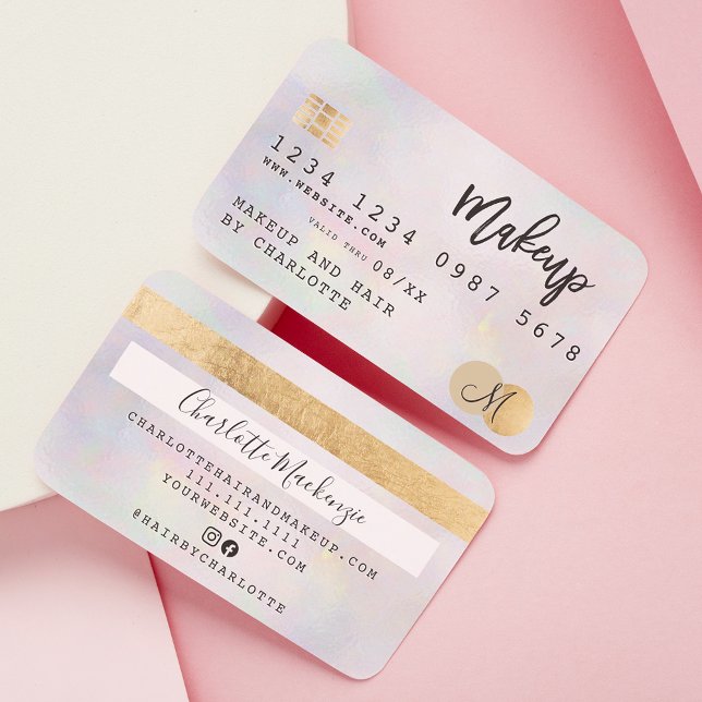 Credit card gold pearl hair makeup monogram (Creator Uploaded)