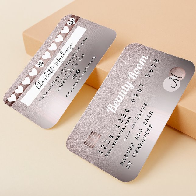 Credit card grey metallic glitter loyalty (Creator Uploaded)