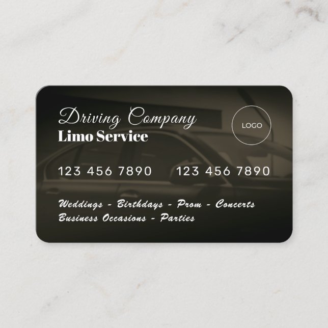 Credit card limo service  (Front)