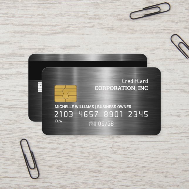Credit Card | Metallic Brushed (Front/Back In Situ)