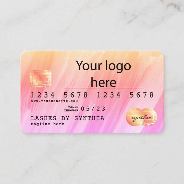 Credit Card Modern Abstract Marble Add Your Logo (Front)