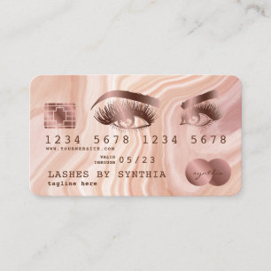 Credit Card Modern Dusty Pink Marble Makeup Artist