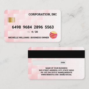 Credit Card Pink Geometric Modern Pattern
